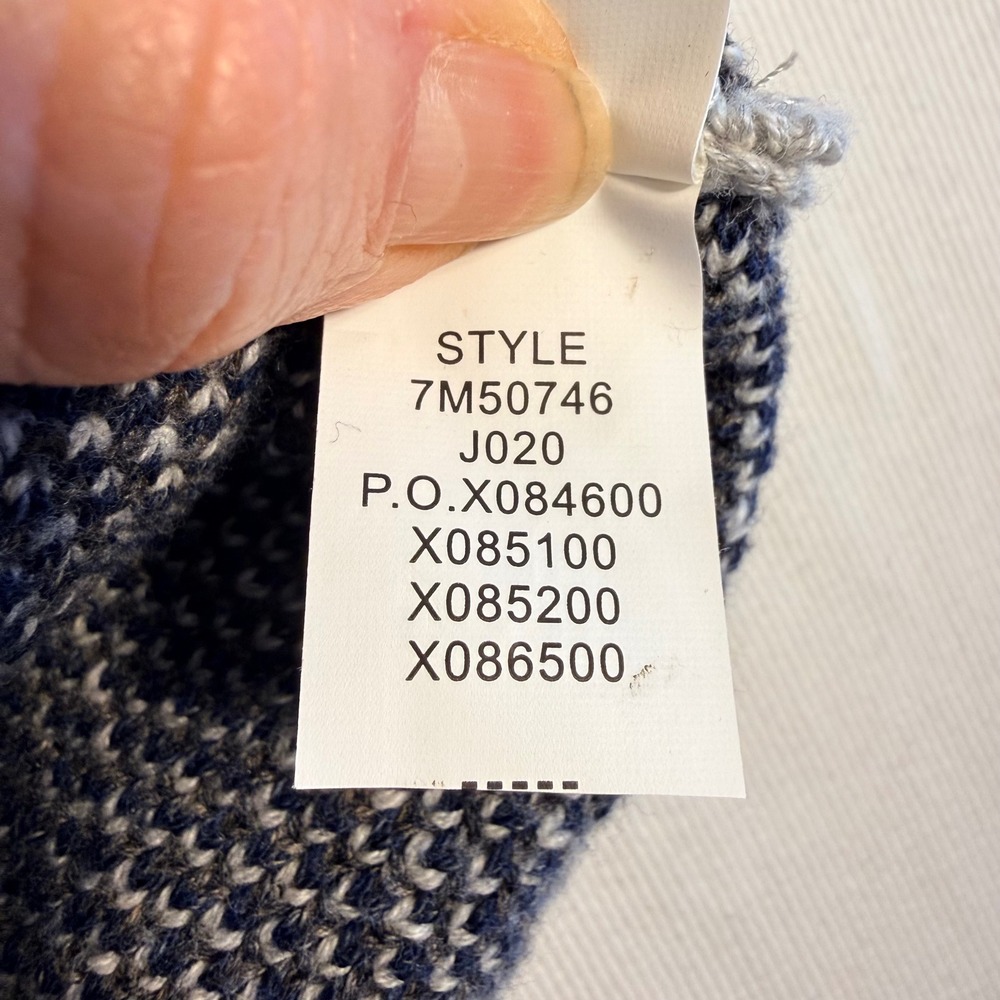 Lucky Brand Mens‎ M Baja Hoodie Gray Navy Pullover Surf Boho Skater Street Knit - Picture 11 of 14